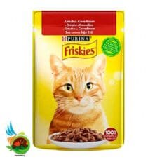 پوچ گربه فریسکیز با طعم گوشت