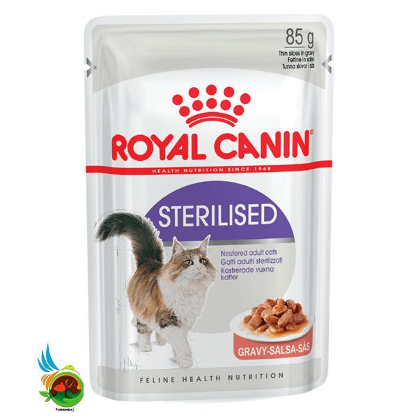 پوچ گربه عقیم شده رویال کنین در سس گوشت Royal Canin Pouch Sterilised in Gravy وزن 85 گرم
