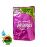 پوچ بچه گربه و گربه نابالغ ویسکاس مدل Whiskas with Lamb mit Lamm وزن 100 گرم