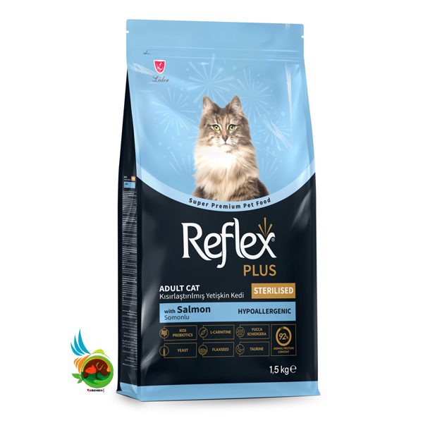 New Project(9) غذای گربه عقیم رفلکس پلاس با طعم سالمون Reflex Plus Sterilised وزن 1.5 کیلوگرم - تصویر 1