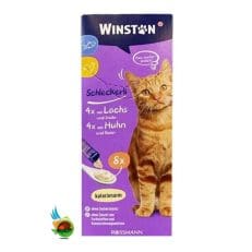 بستنی گربه وینستون با طعم سالمون و اینولین mit Lachs und Inulin بسته 8 عددی