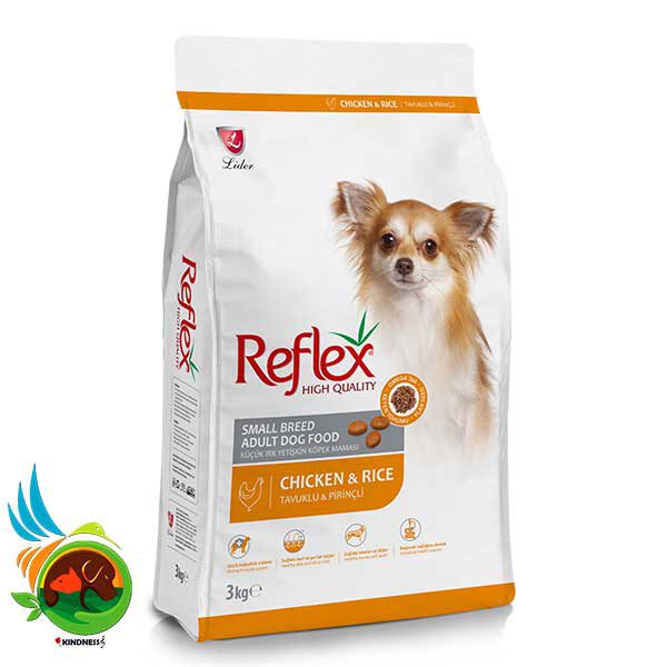 غذای سگ بالغ نژاد کوچک Reflex Small Adult Dog Food Chicken & rice وزن 3 کیلوگرم