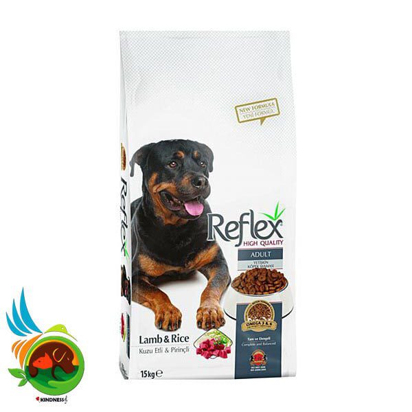 غذای سگ بالغ  بره و برنج Reflex lamb & rice adult وزن 15 کیلوگرم