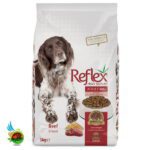 غذای سگ رفلکس با طعم گوشت گاو Reflex Adult Dog Food Beef High Energy وزن 3 کیلوگرم