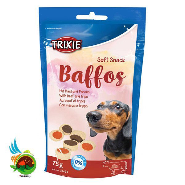 تشویقی سگ تریکسی با طعم گوشت و سیرابی مدل Trixie soft snack baffos