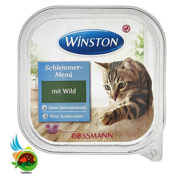 ووم گربه وینستون با طعم گوشت شکاری Winston mit wild وزن 100 گرم