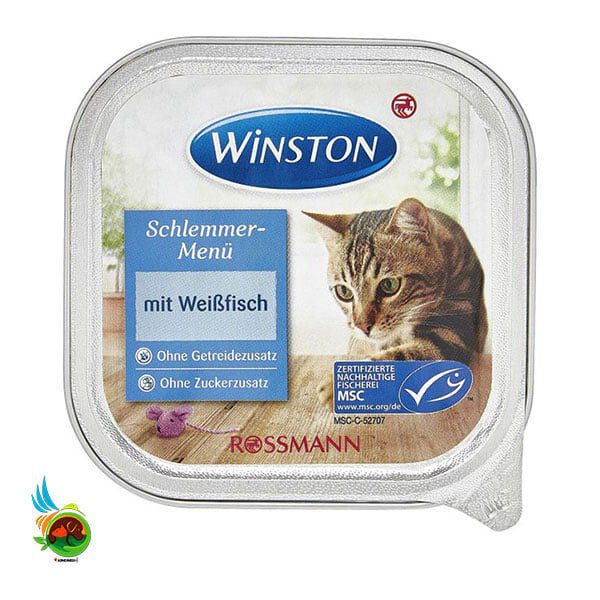 ووم گربه وینستون با طعم ماهی سالمون Winston mit weibfisch وزن 100 گرم
