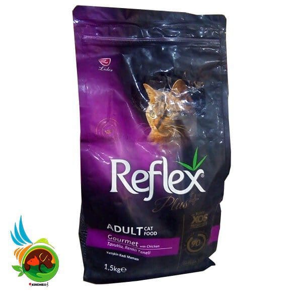 غذای خشک گربه بالغ رفلکس پلاس گورمت Reflex plus adult cat food gourmet وزن 1/5 کیلوگرم ( اپن باکس )