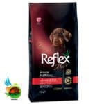 غذای خشک توله سگ رفلکس پلاس نژاد متوسط و بزرگ با طعم گوشت بره و برنج Reflex plus medium & large junior with lamb & rice وزن 15 کیلوگرم