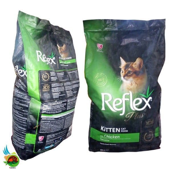 غذای خشک بچه گربه رفلکس پلاس با طعم مرغ Reflex plus kitten cat food with chicken وزن 8 کیلوگرم ( اپن باکس )