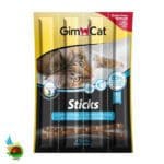 تشویقی مدادی گربه جیم کت با طعم ماهی سالمون و ماهی کاد Gimcat sticks with salmon & cod وزن 20 گرم ( بسته 4 عددی )