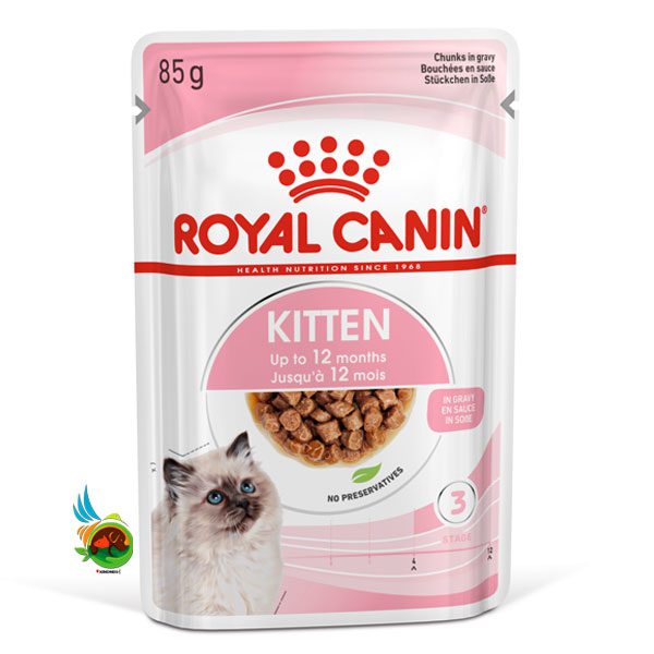 پوچ بچه گربه رویال کنین مدل Royal Canin Kitten in gravy وزن 85 گرم