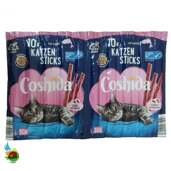 تشویقی مدادی گربه کوشیدا با طعم ماهی Coshida cat sticks mit lachs وزن 50 گرم ( 10 عددی )
