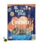 تشویقی مدادی گربه کوشیدا با طعم گوشت گوساله و مرغ Coshida cat sticks mit kalb & geflugel وزن 50 گرم ( 10 عددی )