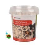 تشویقی سطلی سگ فلامینگو با طعم گوشت بره و برنج Flamingo chew snack bones with lamb & rice وزن 500 گرم
