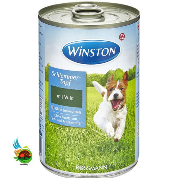 کنسرو غذای سگ وینستون با طعم گوشت شکاری Winston Game وزن 400 گرم