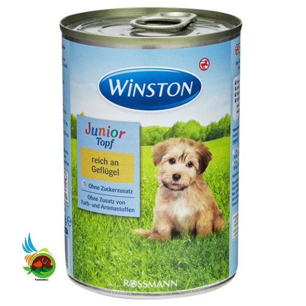 کنسرو غذای سگ وینستون با طعم مرغ Winston Junior Poultry وزن 400 گرم