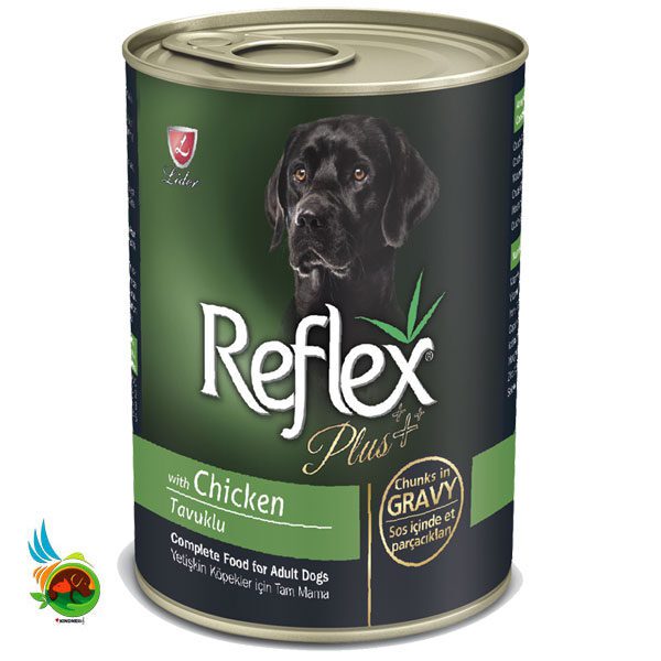 کنسرو غذای سگ رفلکس پلاس با طعم مرغ Reflex Plus with Chicken وزن ۴۰۰ گرم