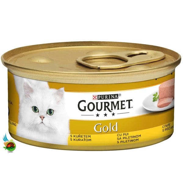 کنسرو گربه گورمت با طعم مرغ مدل پته Gourmet with Chicken وزن ۸۵ گرم