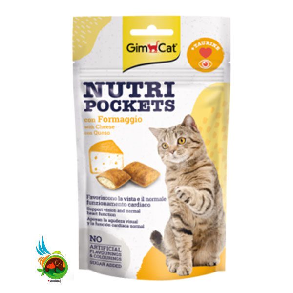 تشویقی گربه جیم کت با طعم پنیر Gimcat nutri pockets with Chesse وزن ۶۰ گرم