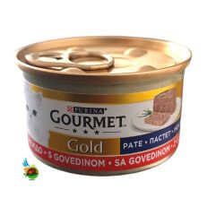 کنسرو گربه گورمت گلد پته با طعم گوشت گاو Gourmet gold with beef وزن ۸۵ گرم