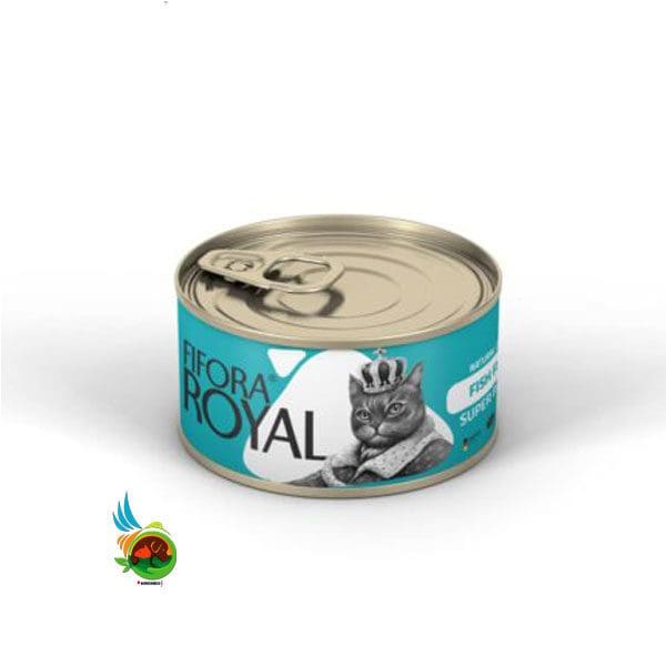 کنسرو گربه فیفورا طعم فیله ماهی کلاسیک مدل Fifora Royal with Fish وزن ۱۲۰ گرم