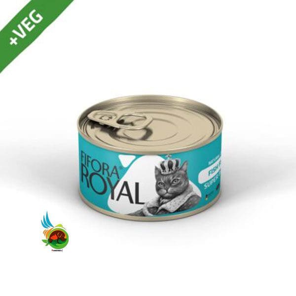 کنسرو گربه فیفورا طعم ماهی و سبزیجات مدل Fifora Royal Fish with Vegetable وزن ۱۲۰ گرم