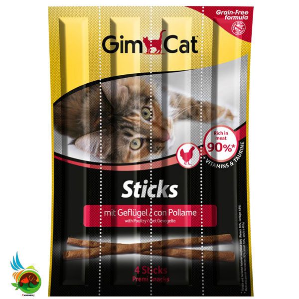 تشویقی مدادی گربه جیم کت با طعم مرغ GimCat Sticks Chicken بسته 5 عددی