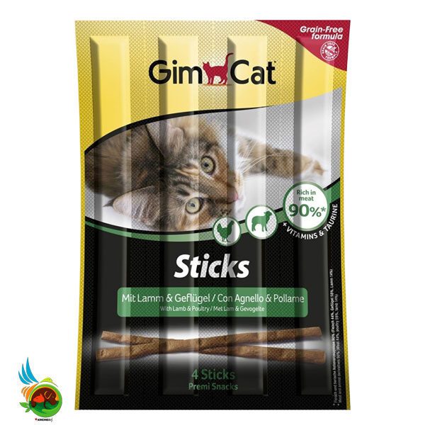 تشویقی مدادی گربه جیم کت با طعم بره و مرغ GimCat Sticks Lamb & Chicken بسته 5 عددی