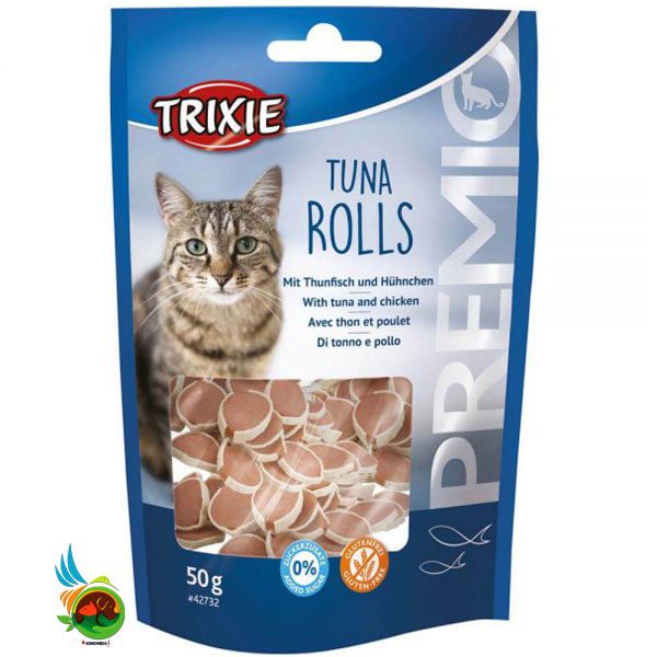 تشویقی گربه تریکسی طعم مرغ و تن مدل Trixie Tuna Rolls وزن ۵۰ گرم