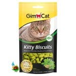 تشویقی بیسکویتی گربه جیم کت با طعم ماهی و کت نیپ Gimcat kitty biscuits with fish & catnip وزن 40 گرم