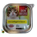 ووم گربه دین بستس با طعم گوشت پرندگان Dein bestes mit geflugel in sauce وزن ۱۰۰ گرم