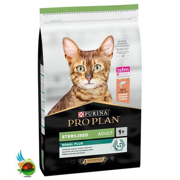 غذای خشک گربه بالغ عقیم پورینا پروپلن با طعم ماهی سالمون Purina pro plan sterilised renal plus adult salmon وزن 3 کیلوگرم