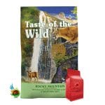 غذای خشک گربه تیست آف د وایلد با طعم سالمون دودی و گوزن Taste of the wild with roasted venison & smoked salmon وزن 1 کیلوگرم ( بسته بندی ملودی مهربانی )