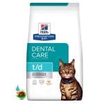 غذای خشک گربه بالغ دنتال هیلز با طعم مرغ Hill’s dental care t/d with chicken وزن 1.5 کیلوگرم