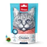تشویقی گربه ونپی با طعم مرغ و ماهی طرح قلب Wanpy chicken jerky & cod fish hearts وزن 80 گرم