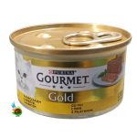 کنسرو گربه گورمت گلد با طعم مرغ مدل پته Gourmet gold with Chicken وزن ۸۵ گرم