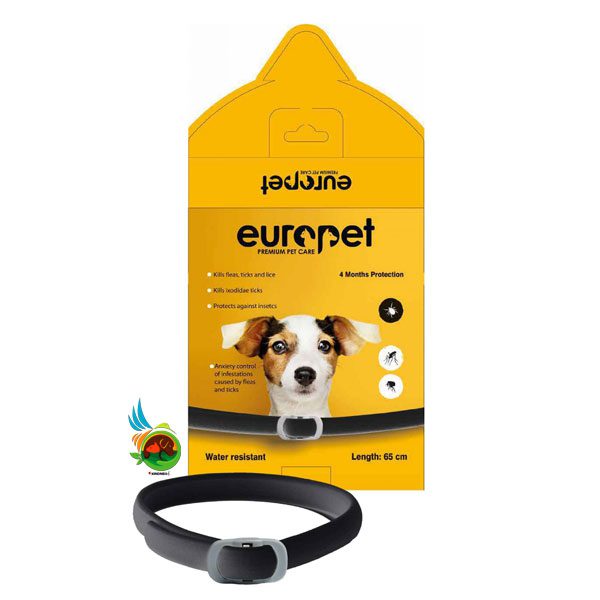 قلاده ضد کک و کنه سگ یوروپت Europet anti parasite collar طول 65 سانتی متر
