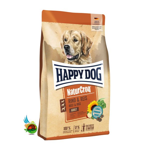 غذای خشک سگ بالغ نیچر کراک هپی داگ طعم گوشت و برنج Happydog naturcroq adult beef & rice وزن ۱۵ کیلوگرم