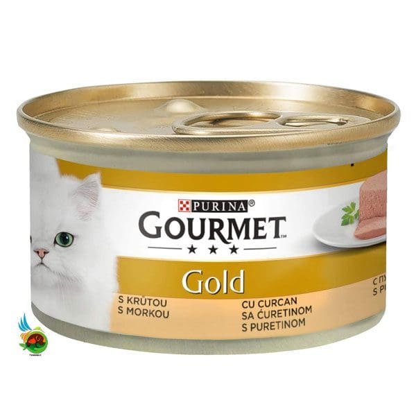 کنسرو گربه گورمت با طعم بوقلمون مدل پته Gourmet with turkey وزن ۸۵ گرم