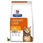 غذای خشک گربه یورینری هیلز با طعم مرغ Hill’s urinary care c/d multicare with chicken وزن ۱.۵ کیلوگرم