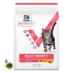غذای خشک گربه بالغ مولتی بنفیت هیلز با طعم مرغ Hill’s multi-benefit with chicken وزن ۱.۵ کیلوگرم
