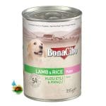 کنسرو پته توله سگ بوناسیبو طعم بره و برنج Bonacibo with lamb & rice pate وزن 395 گرم