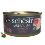 کنسرو پته گربه شسیر طعم مرغ و گوشت مدل افتر دارک Schesir after dark chicken with beef وزن ۸۰ گرم