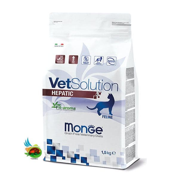 غذای خشک درمانی هپاتیک گربه مونژه Monge vetsolution hepatic وزن ۱.۵ کیلوگرم