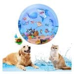تشک آبی گربه طرح دایره 100 در 100 سانتی متر