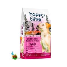 غذای خشک سگ پاپی و جونیور هپی تایم طعم بره و برنج Happy time With lamb and rice flavor وزن 1 کیلو گرم(بسته بندی ملودی مهربانی)