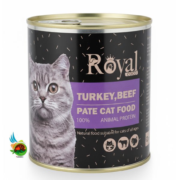 Untitled-2.60 کنسرو پته گربه رویال کوکو با طعم گوساله و بوقلمون Royal coco وزن 800 گرم - تصویر 1