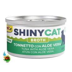 کنسرو گربه جیم کت با طعم تن و آلوئه‌ورا در سس Shiny cat food with tonnetto con aloe vera in broth وزن 70 گرم