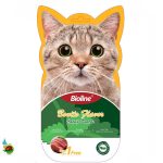 بستنی کت نیپ دار گربه بایولاین طعم ماهی بونیتو Bioline cat snacks with bonito and catnip بسته ۵ عددی - تصویر 2
